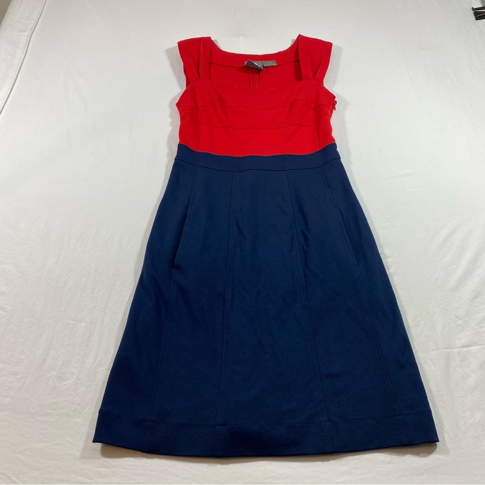 Anthropology Sheath Dress Girls From Savoy sleeveless Pockets Red Blue